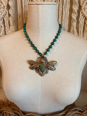 Turquoise Winged Bee Necklace by Tara Gasparian