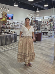 Additional view of Sweet Vintage Floral Skirt by The Paper Lace from Robin Boutique.