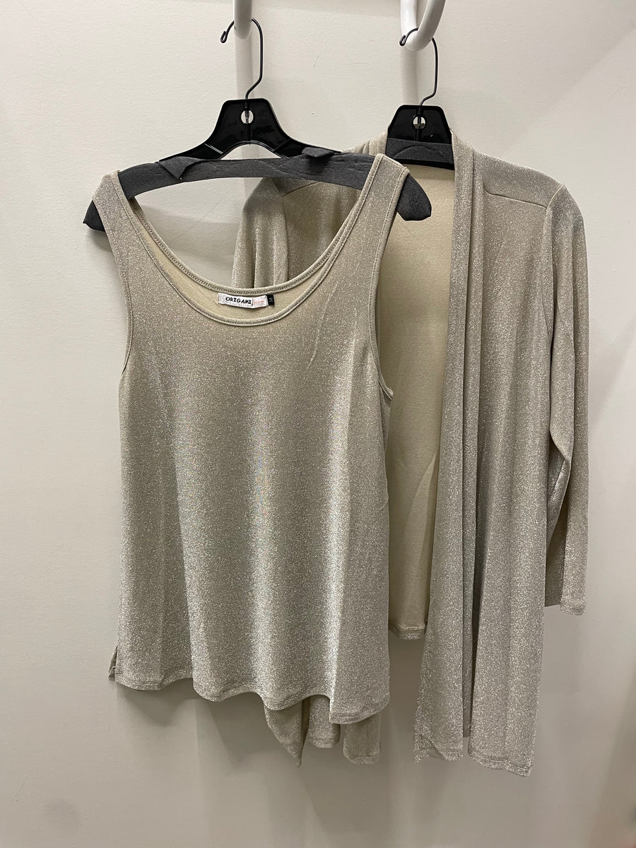 Sparkling Lurex Fabric Tank by Origami