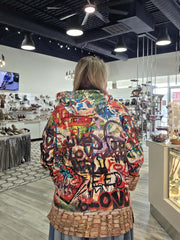 Street Art Reversible Rain Coat