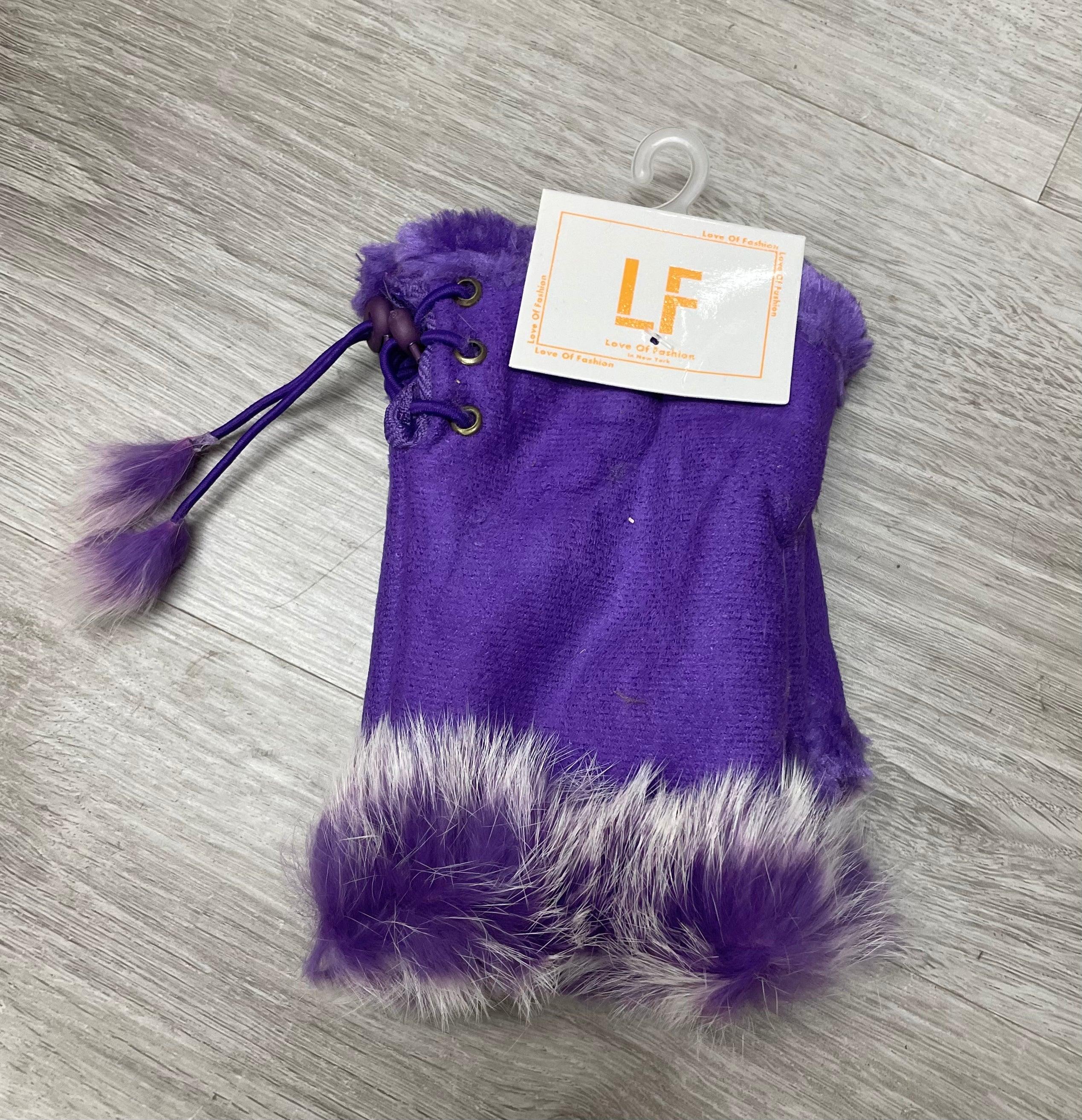 Fingerless Faux Fur Trim Glove LOG 079 - Robin Boutique-Boutique 