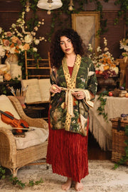 Additional view of Labour of Love Matineé (mid) Duster with florals & violin from Robin Boutique.