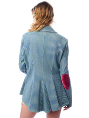 Alaia Stripe Denim Blazer by Aratta