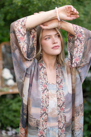 Additional view of Imaginarium Opera Duster Kimono Robe with Moon, long length from Robin Boutique.