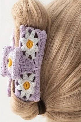 JUMBO HANDMADE CROCHET FLORAL HAIR CLAW CLIPS Robin Boutique