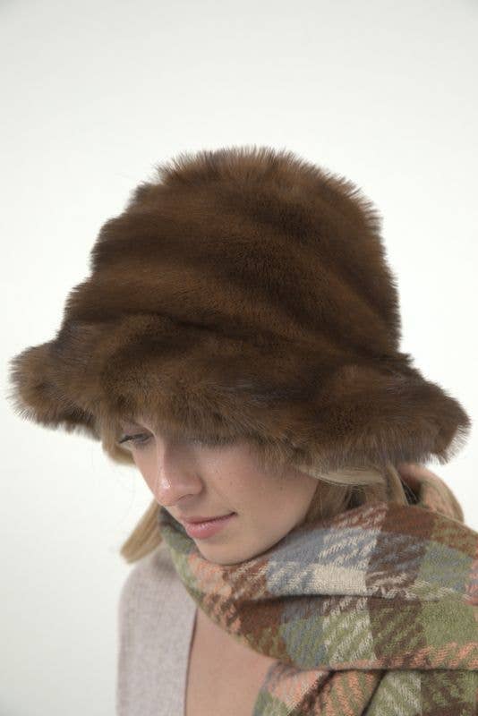 Faux Fur Bucket Hat winter