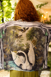 Additional view of Theatre of Dreams Pixie Duster Cropped Kimono with Swan from Robin Boutique.