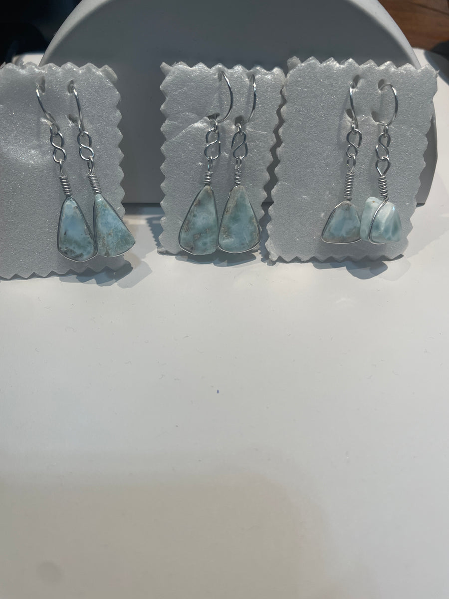 Larimar Tear Drop Earrings