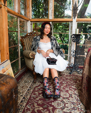 Bride of Frankenstein Shimmer Sheer Crew Sock