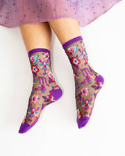 Scorpio Zodiac Black Sheer Crew Sock
