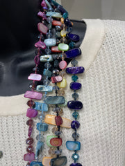 Tidal Glow Irregular Shell & Glass Necklace