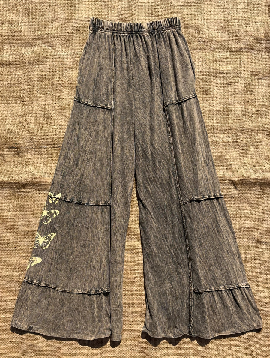 Butterfly Drift Mineral Wash Wide Leg Pant by I Love Linen