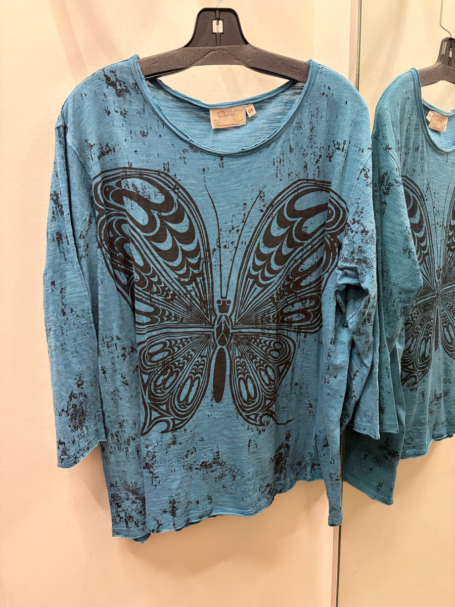 Driftwood Day Tee in Butterfly Print by Paper Lace