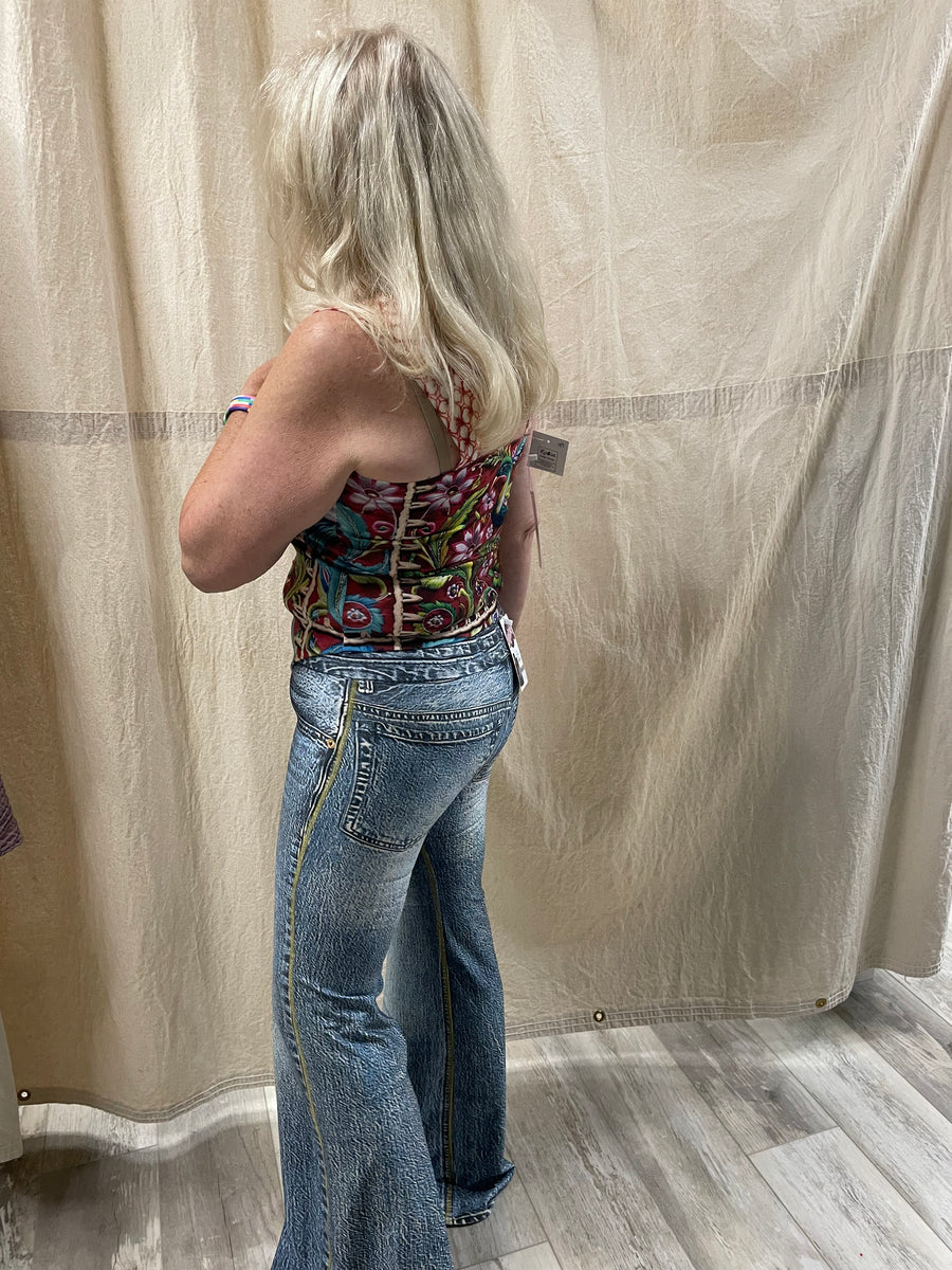 IPNG Design Hanky Pants in Illusion Printed Look-Denim