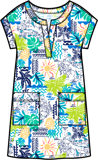 Coastal Greece Kaftan Dress by Escape