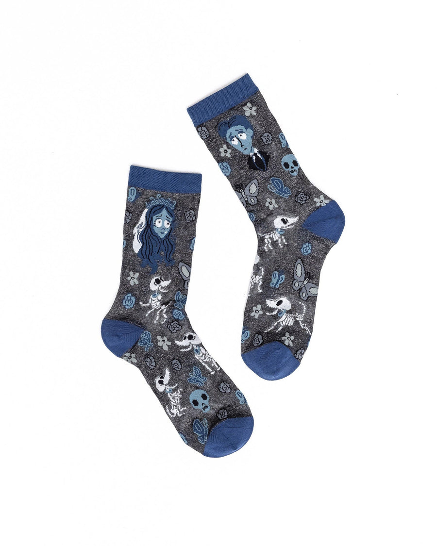 Corpse Bride Shimmer Sheer Crew Sock - Halloween