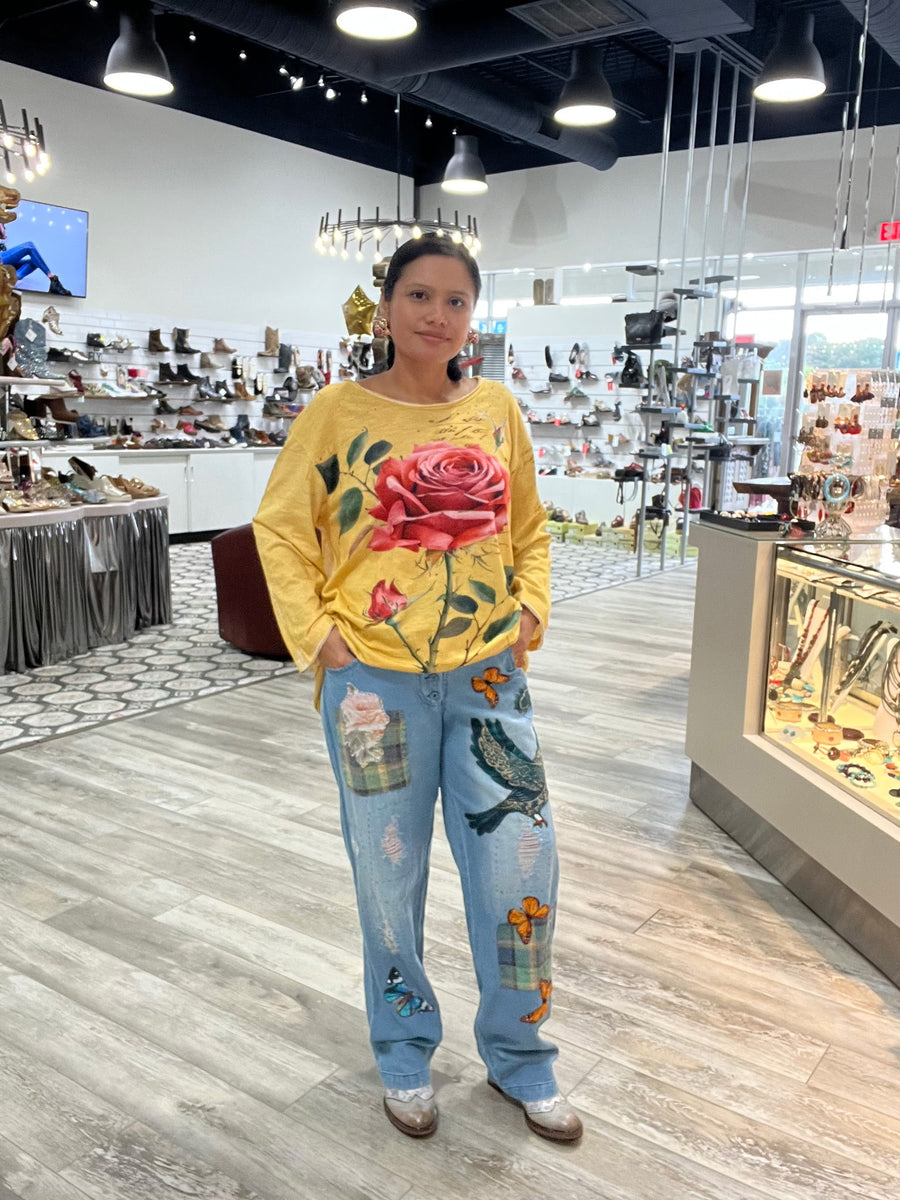 Wings & Wander Denim Pants by The Paper Lace