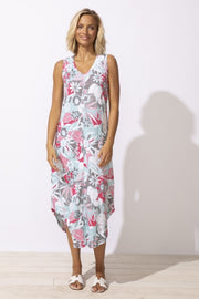 Fiji Floral Cotton Sleeveless Dress by Escape