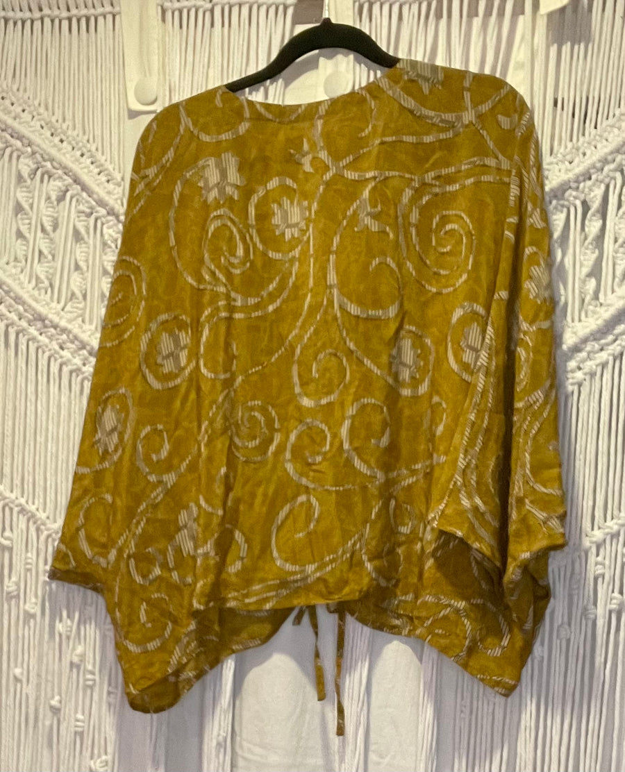 Crepe Silk Butterfly Top #010 by Kantha Bae