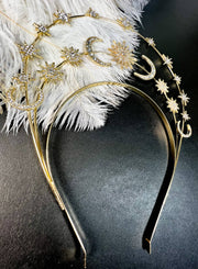 Sun Moon Stars Goddess Crown Halo Headband, Boho Headpiece Robin Boutique