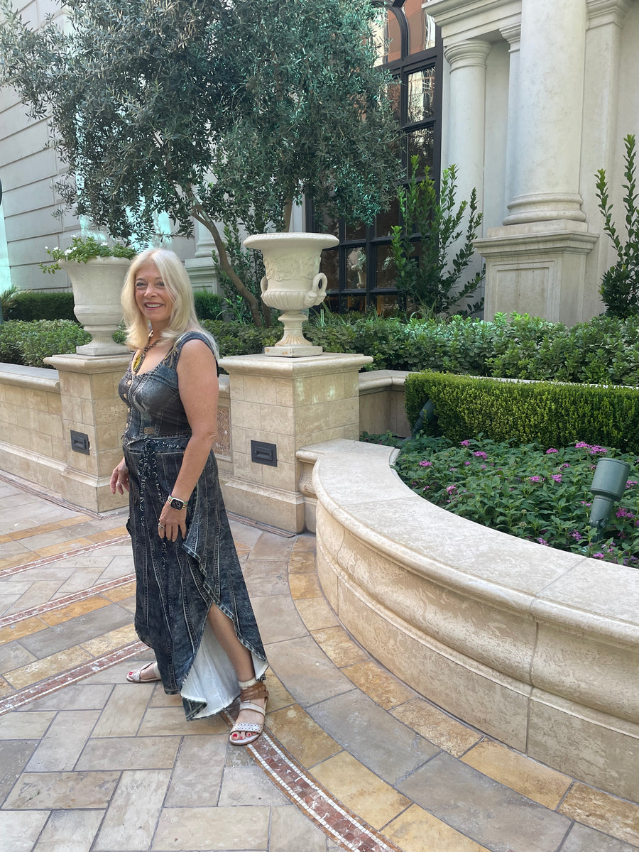 IPNG Design Loose Pants Jumpsuit in Illusion Denim Milk