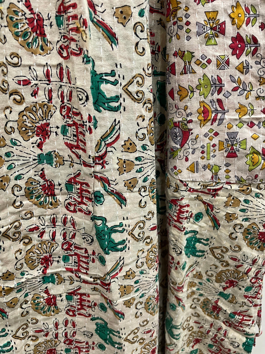 Pareo Kantha Butterfly Cargo Skirt #179 by Kantha Bae