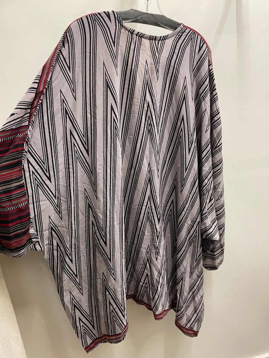 Crepe Sari Gaia Split Tunic #200 by Kantha Bae