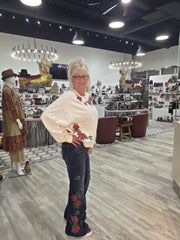 Driftwood Farrah Embroidered High-Rise Bootleg Jeans Robin Boutique