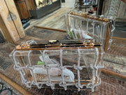 Clear Evening Bag with Multi Evening Lattice Details Robin Boutique