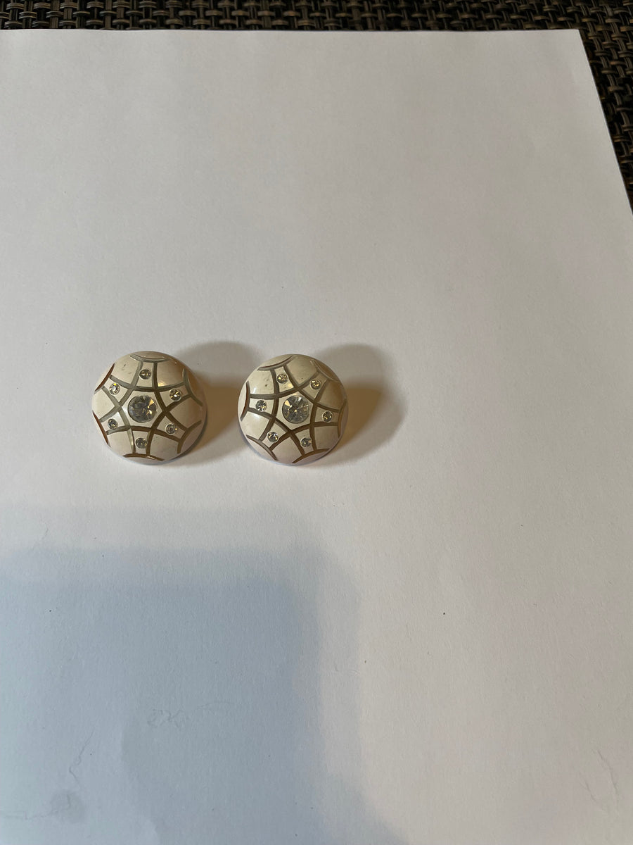 Clip On Retro Sparkle Button Earrings by The Vintage Jewel