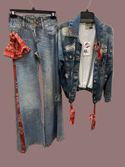 IPNG Design Hanky Pants in Illusion Printed Look-Denim Robin Boutique