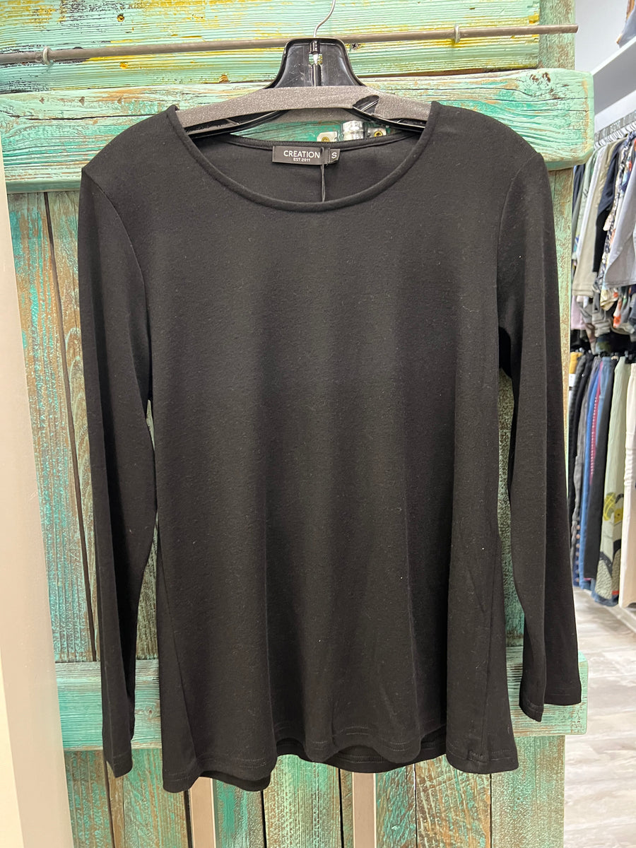 Round Neck Top in White by Creations