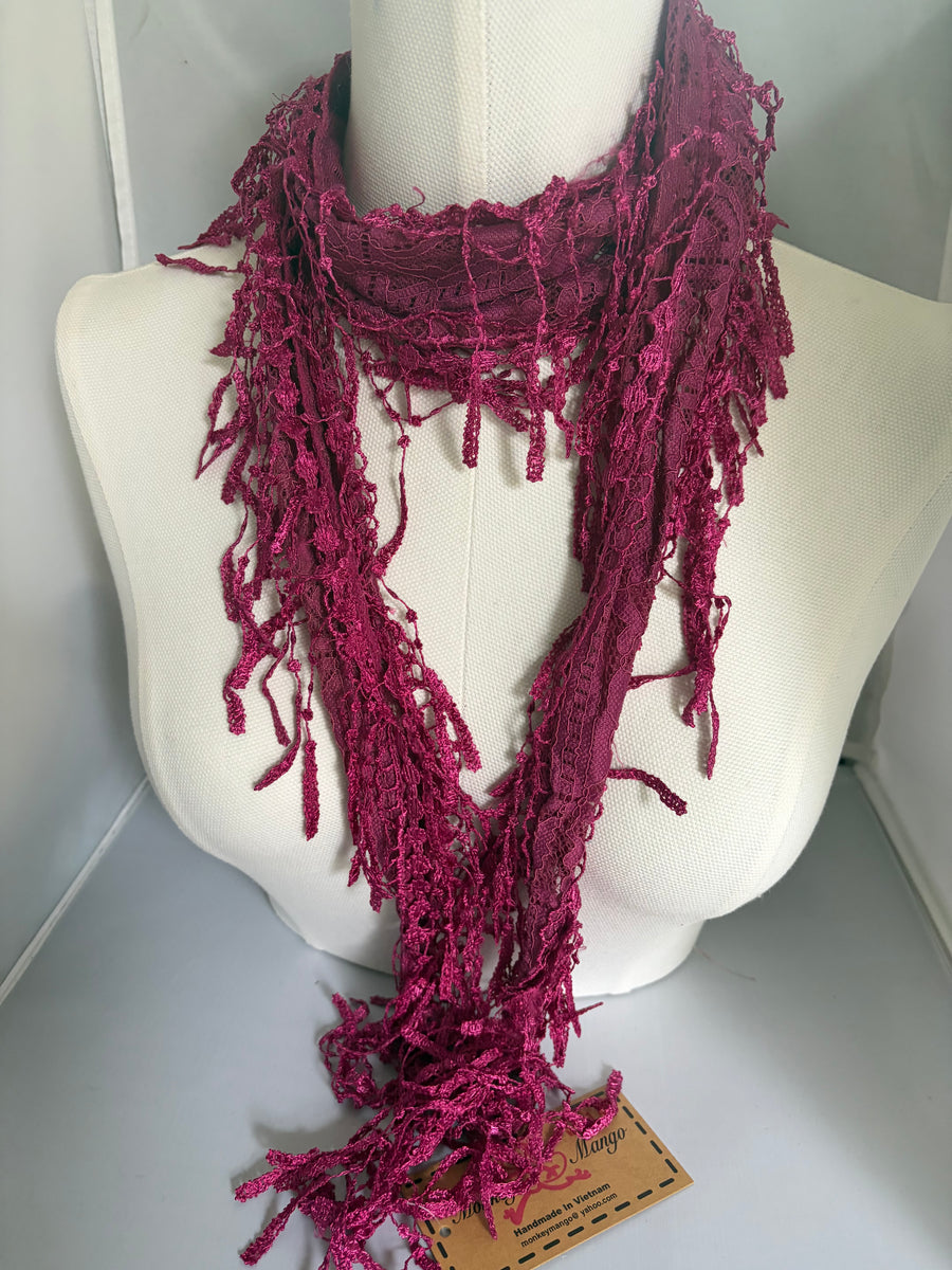 Bohemian Lace Fringe Scarf