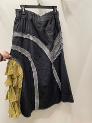 Midnight Ruffle Edge Denim Skirt by Paper Lace