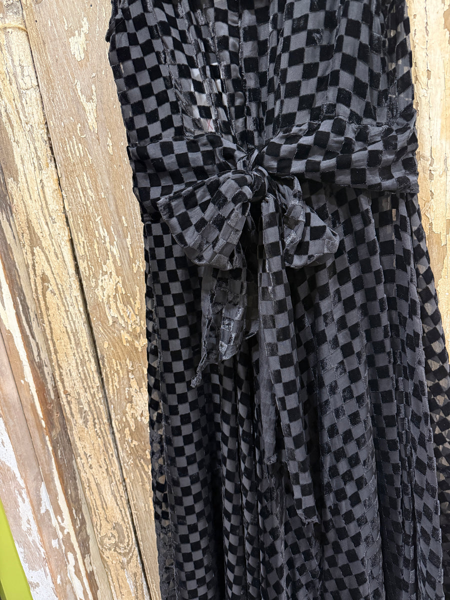 St Geraldine Checkered Velvet Dress