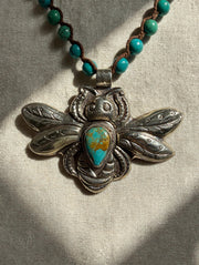 Turquoise Winged Bee Necklace by Tara Gasparian