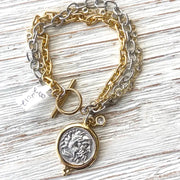 Greek Coin Layered Bracelet