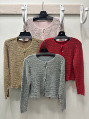 Texture Crop Cardigan by Cut Loose