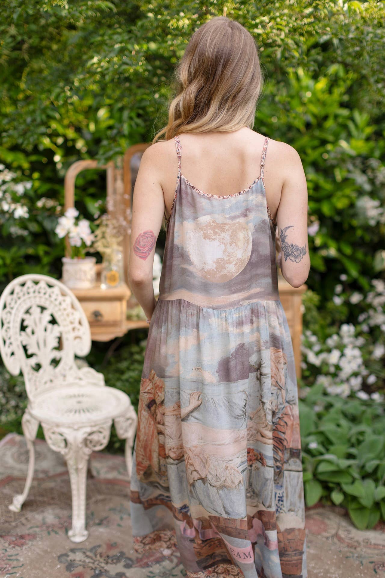 Additional view of Imaginarium Bohéme Slip Dress with Moon and Dreamscape Print from Robin Boutique.