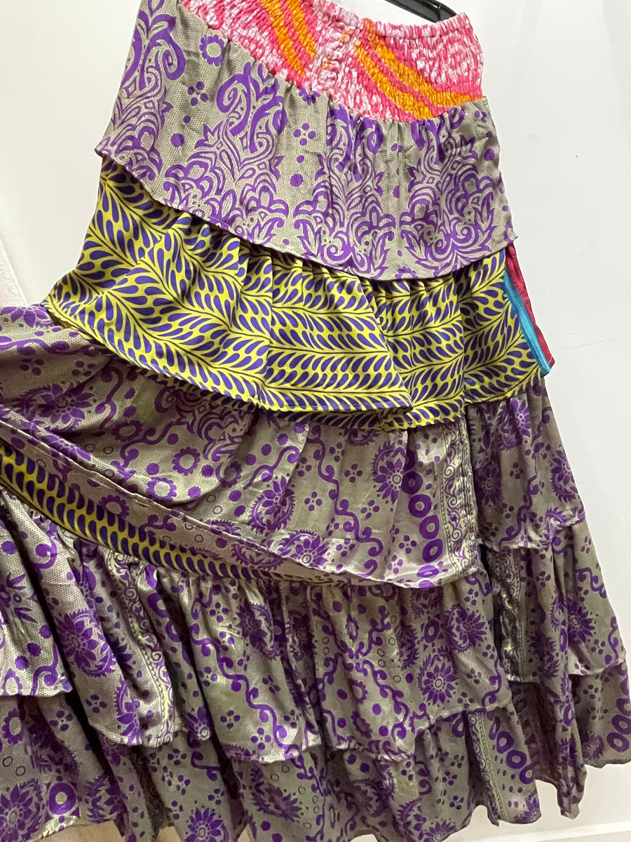 Rasgulla Sari Venus Ruffle Maxi by Kantha Bae Robin Boutique 