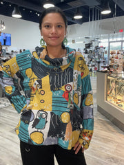 Artful Aviary Cowl Neck Pullover by Inoah