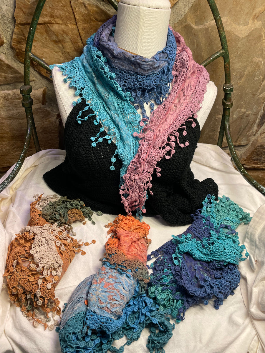 Boho Mixed Lace Handmade Scarf Necklace