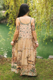 Additional view of Fable Bohéme Long Maxi Slip Dress with Blossoms, Deer & Moon from Robin Boutique.