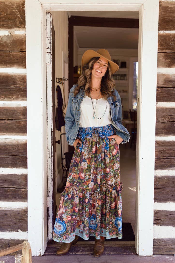 Additional view of Love Language Atelier Skirt with Floral Print from Robin Boutique.