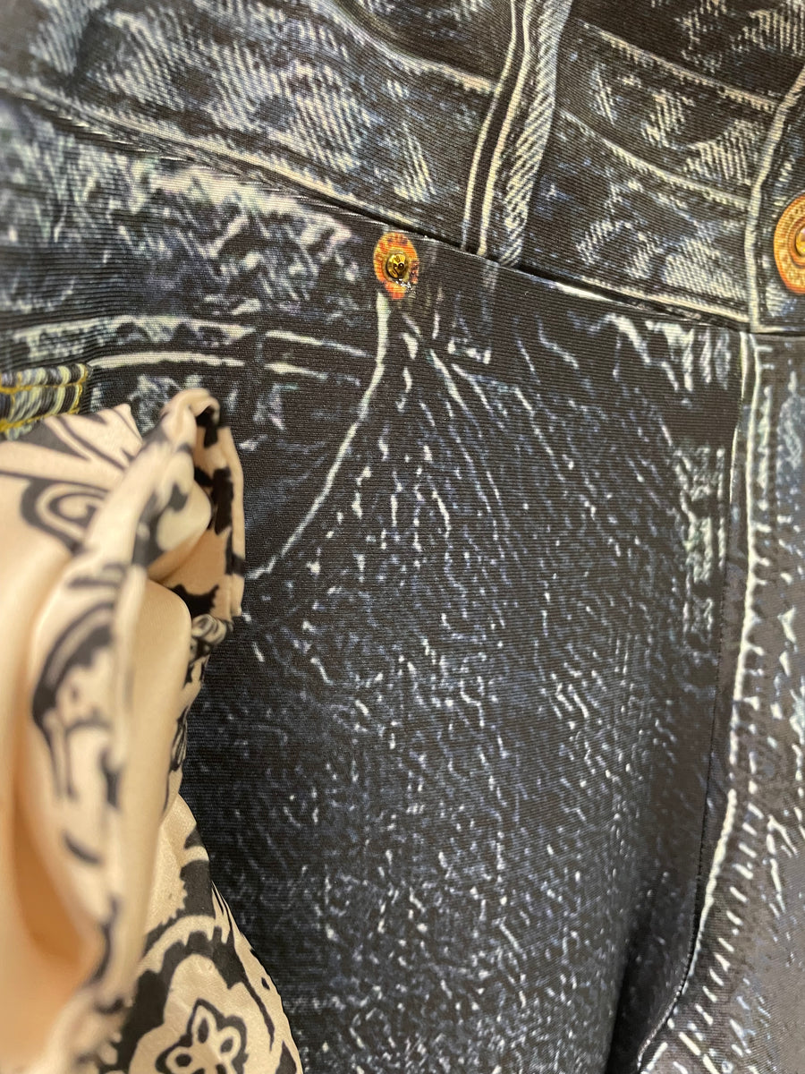 IPNG Design Hanky Pants in Illusion Printed Look-Denim Robin Boutique