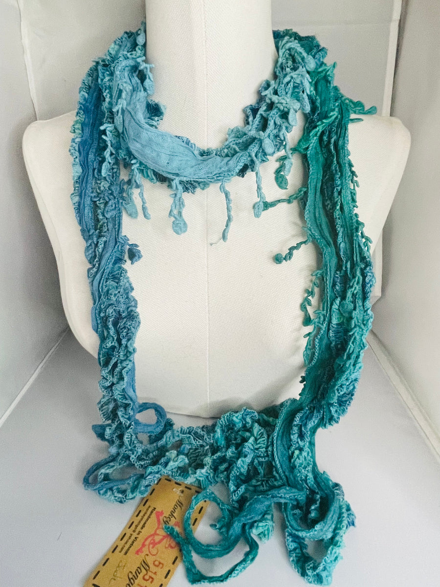 Boho Mixed Tassel Handmade Scarf Necklace