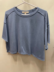 Mineral Washed Cropped Short Sleeve Tee by Rae Mode