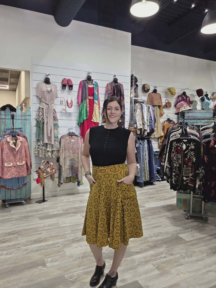 Sojourn Skirt in Sonnenblumen Print by Effie's Heart