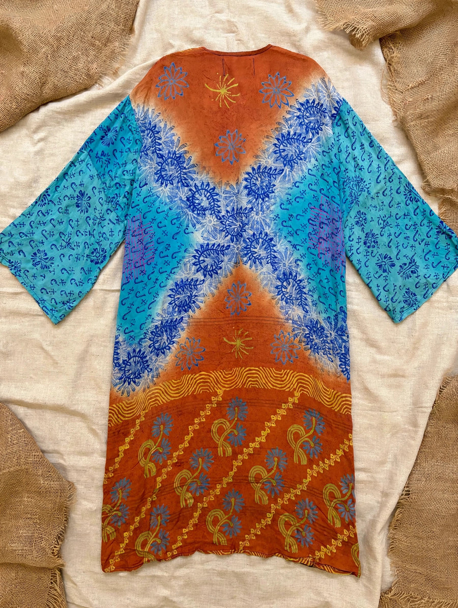 Crepe Sari Spellbound Kimono #205 by Kantha Bae