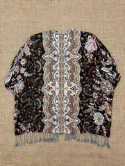 Reversible Tapestry Fringe Short Jacket